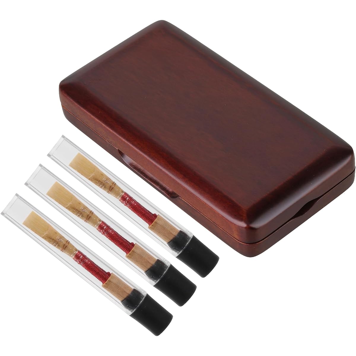 BQLZR Bamboo Oboe Reed Replacement with Wooden Storage Box for Musical Instruments 3 Pack