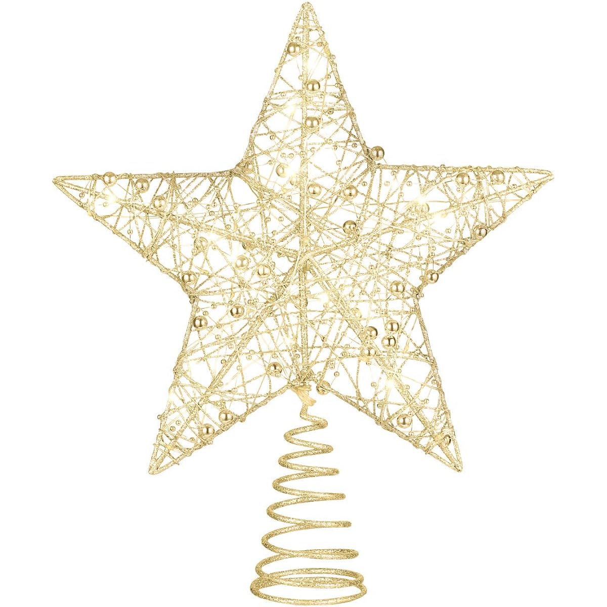 TOYANDONA Tree Topper Christmas Decoration Christmas Tree Star Topper Christmas Light Up Star Party Decoration (Gold)