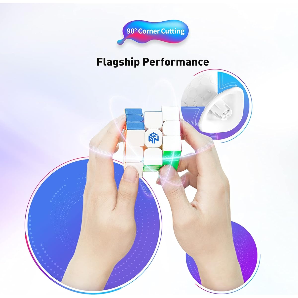 GAN 11M Duo3x3 Magnetic Speed Competition Gun Cube Stickerless Matte Frost (Primary Color Inside)