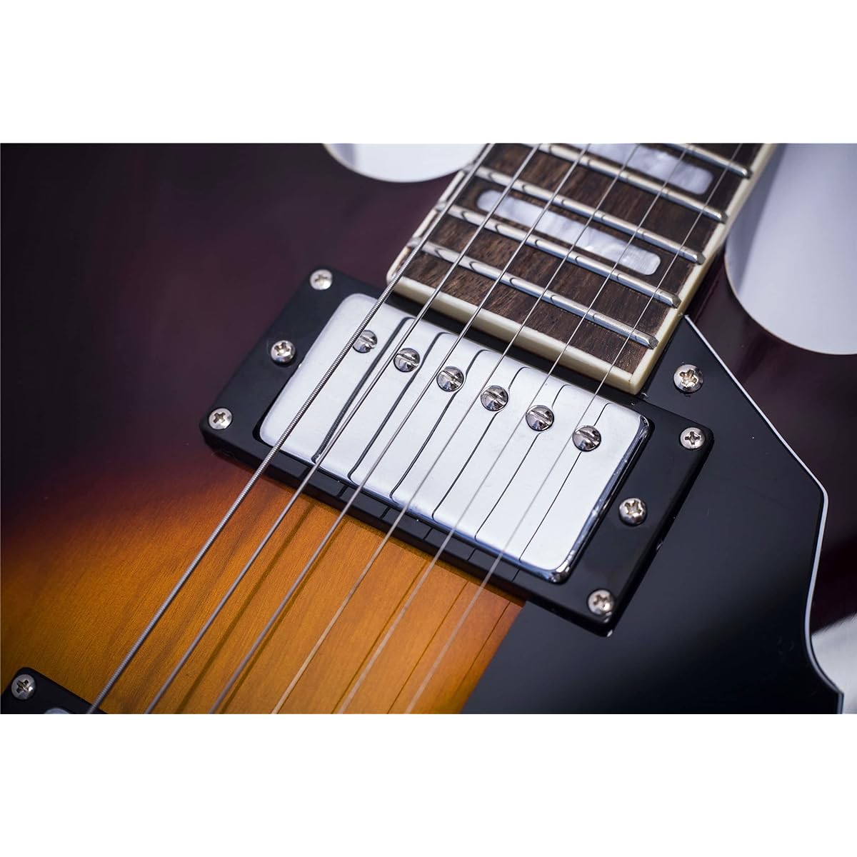 Grote Full Scale Electric Guitar Semi-Hollow Body Guitar Bone Nut (Sunburst)