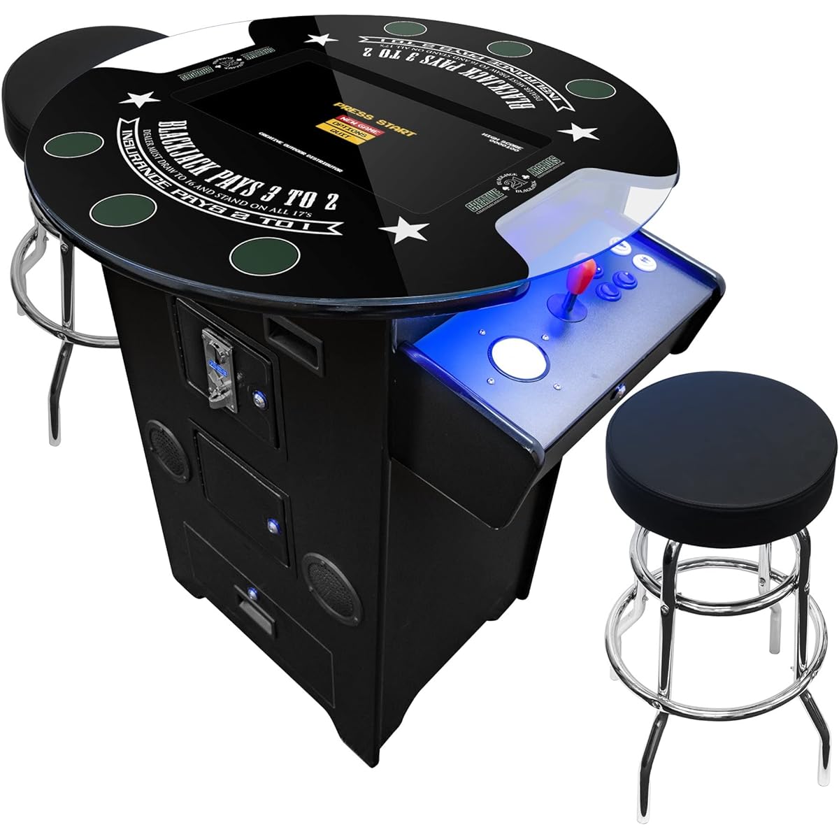 Creative Arcades Full Size Commercial Grade Pub Style Arcade Machine (412 Games Tall Blackjack Design)