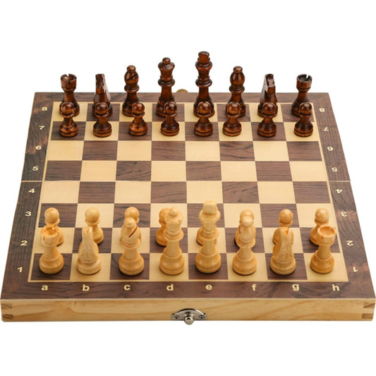 38cm Wooden Chess Set with Felted Game Board Interior for StorageFoldable Magnetic Folding Board Packaging Word Chess