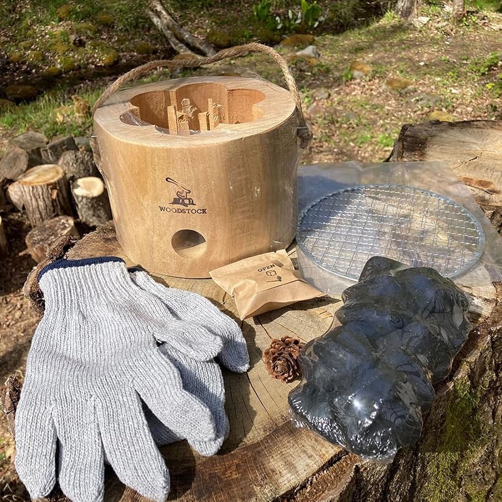 Wood Grill Yamazakura WOODSTOCK Hardwood from the Zao Mountain Range in Miyagi Prefecture BBQ Camping Meal Smoker Patented Structure Fire Starter Included