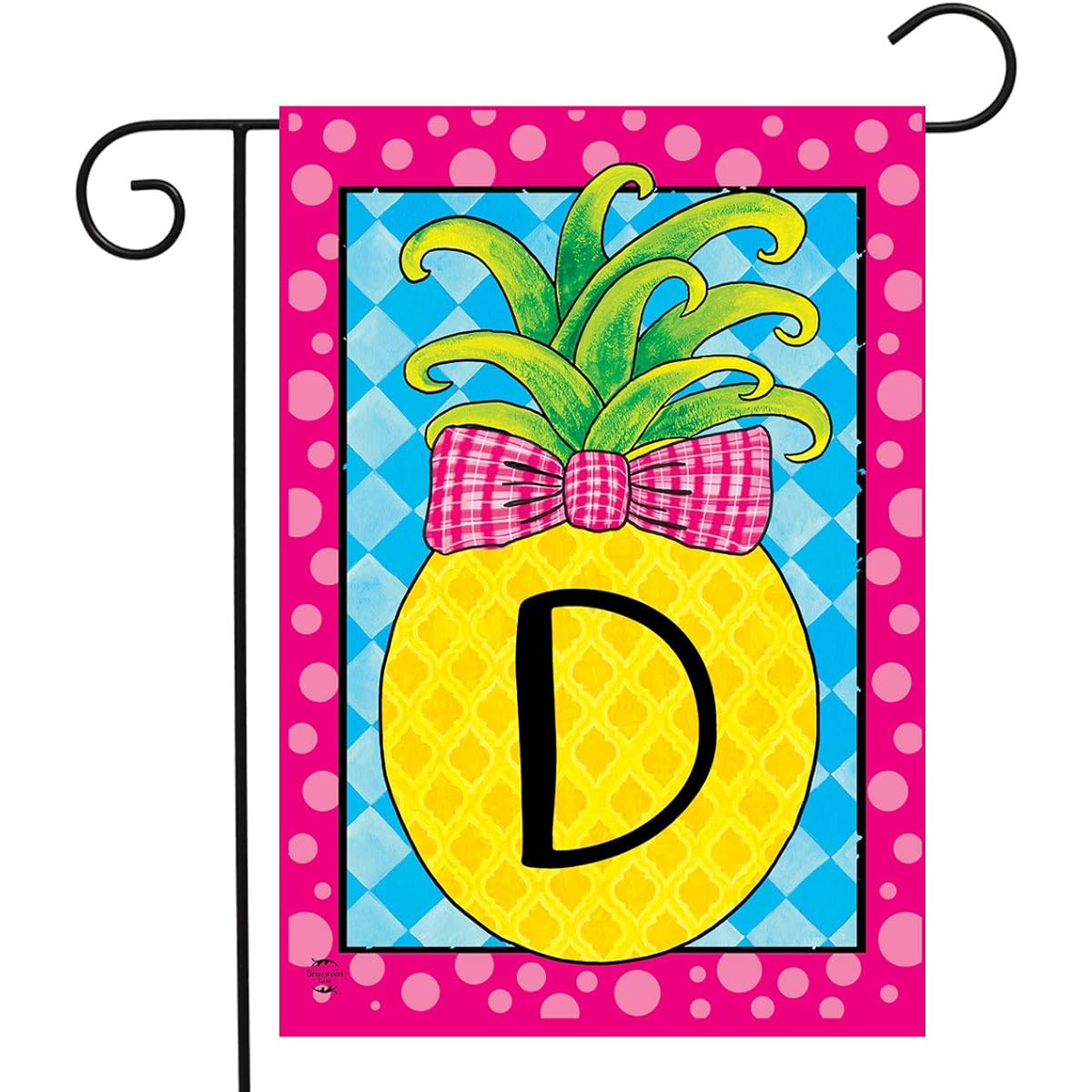 Pineapple Monogram Letter D Garden Flag Everyday Briarwood Lane 12.5" x 18"