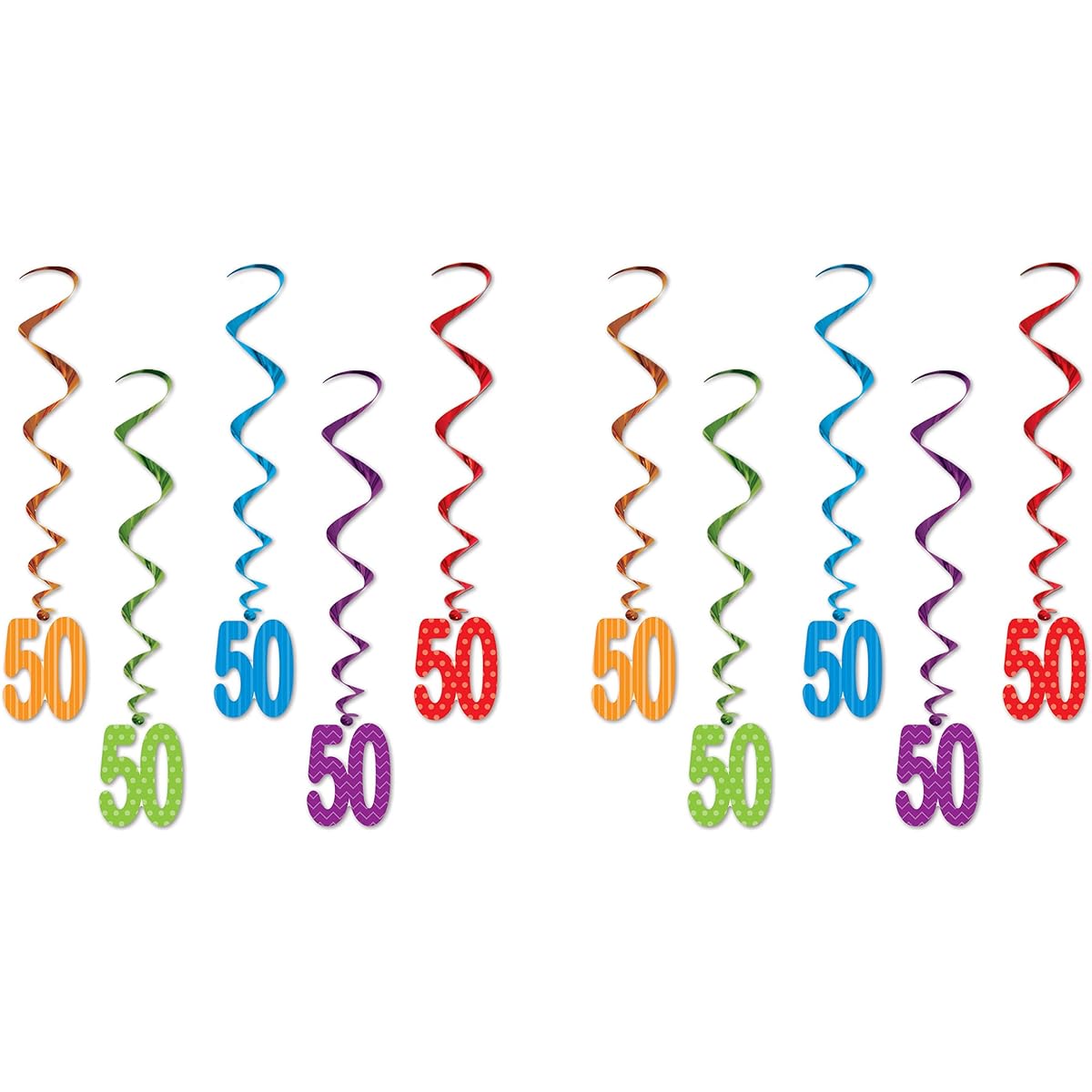 Beistle 52138 - 13" Whirls (5 Pack) 50 Multicolor 52138-50
