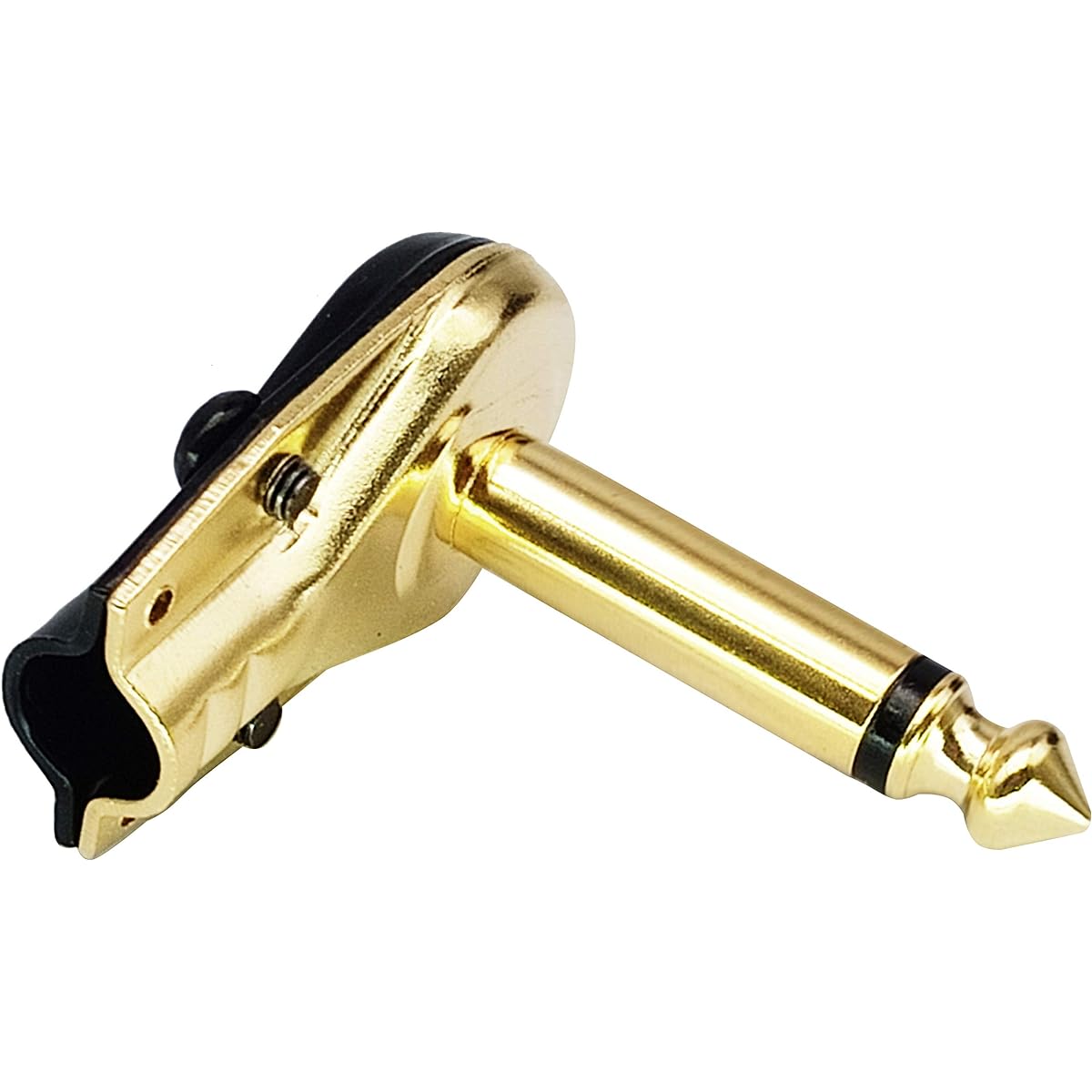 AAOTOKK 90 Degree 6.35mm Adapter Gold Plated Right Angle 6.35mm 1/4'' TS Mono Male Flat Pancake Style Plug Connector Speaker Patch Cable for Guitar (Pack of 4)