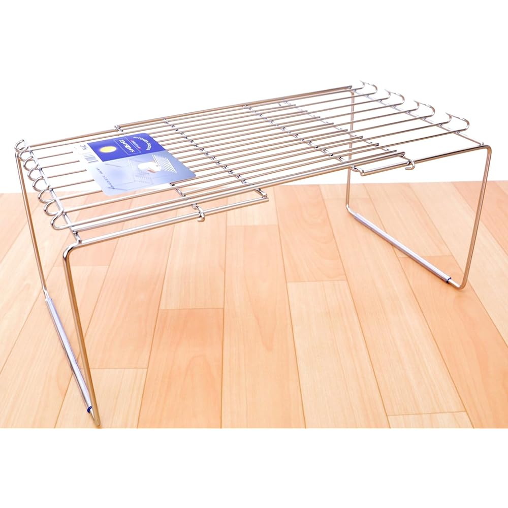 Oki Seisakusho Kitchen Stocker, 3 Tiers, with Casters, Silver, Approx. 32.5 x 39.0~51.0 x H72.0cm