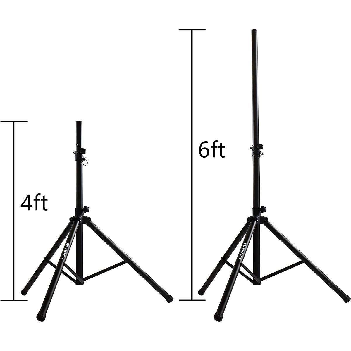 RK RECK Professional PA DJ 2 Tripod Speaker Stands with 35mm Compatible Inserts Adjustable Height for Stage/Studio Monitor/Home Audio