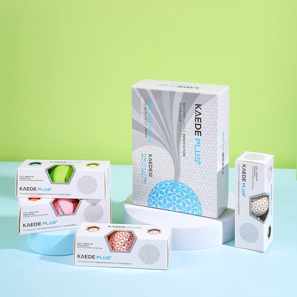 KAEDE Golf Ball PLUS 12 Color Set 1 Dozen (12 pieces)