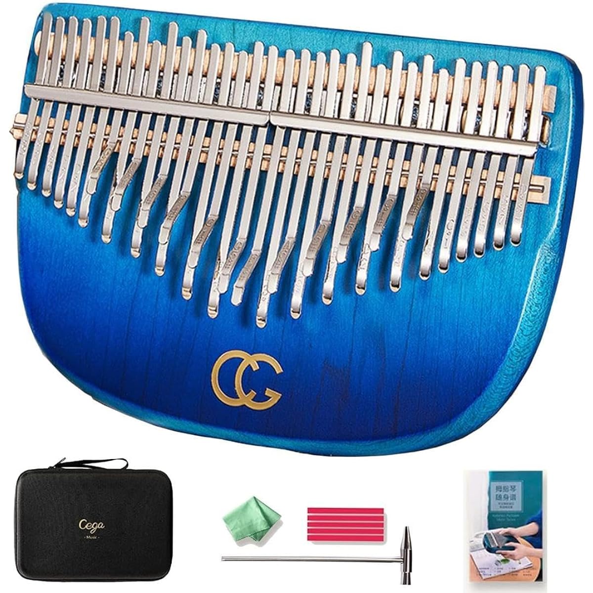 Kalimba Thumb Piano 34 Keys Gradient Blue YDBUBAJP