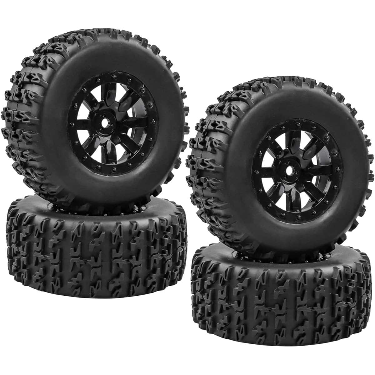Acekeep 1/10 RC Short Course Truck Wheels and Tires Combo (Pre-Greed, 12mm Hex) for 1/10 Traxxas Slash 2WD/4WD Losi Tenacity Redcat Blackout SC Exceed RC Buggy Car, Pack of 4 (Oracle)
