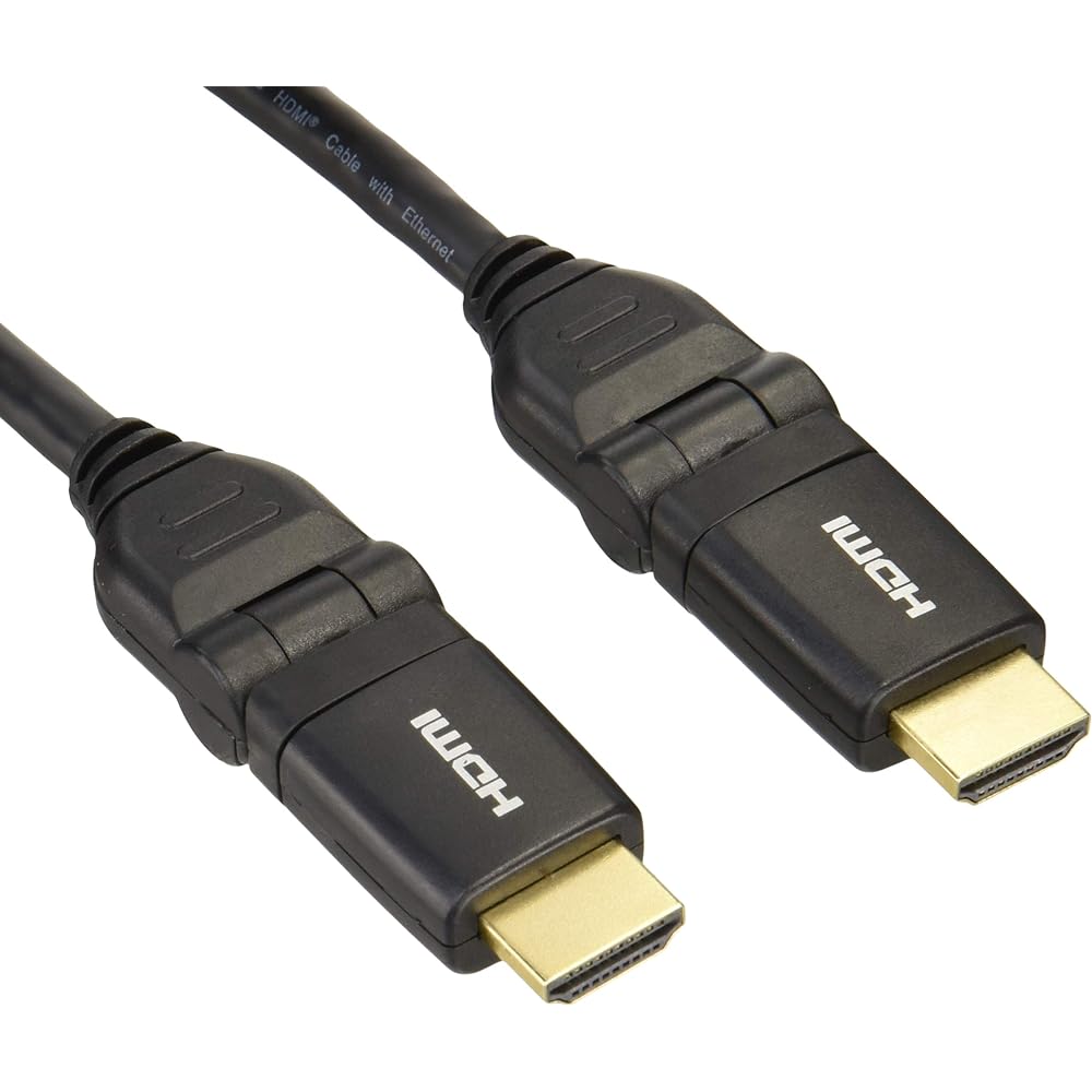 ELPA W Swing HDMI Cable 10.2Gbps 1.5m Black DH-SW4015