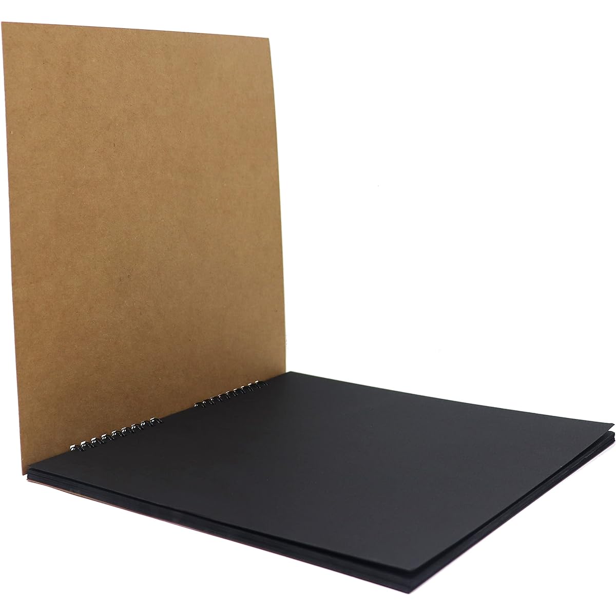 Laker 10" x 10" Black Sketchbook, 400GSM Heavyweight Paper, Wirebound Hardboard Cover, Acid Free, 12 Sheets