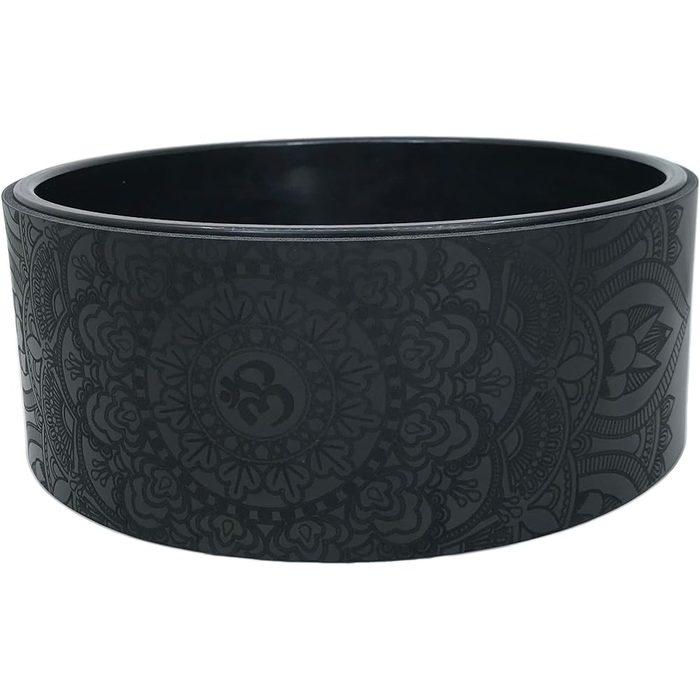 Yoga Wheel (Yoga Ring/Yoga Circle) Diameter 32 x Width 13cm Yoga Block (High Density/200g) Yoga Strap Kit, Improve Balance, Flexibility, Stretching, Backbend (Yoga Wheel Yoga Block Strap Set)
