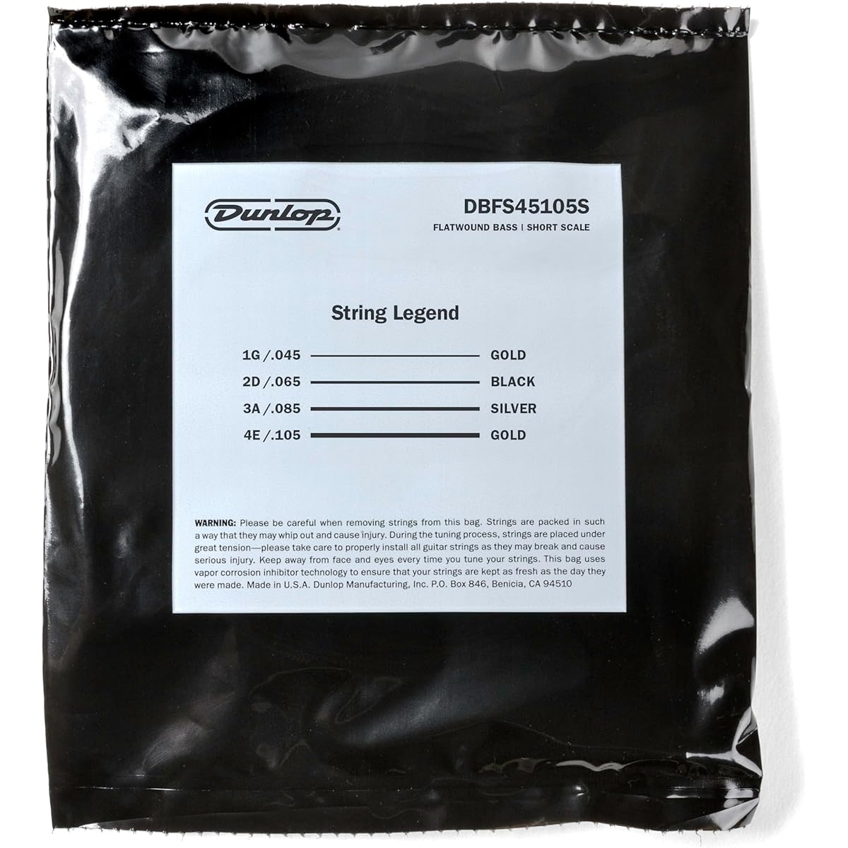 JIM DUNLOP Stainless Steel Flatwound Bass Strings DBFS45105S Short scale electric bass strings