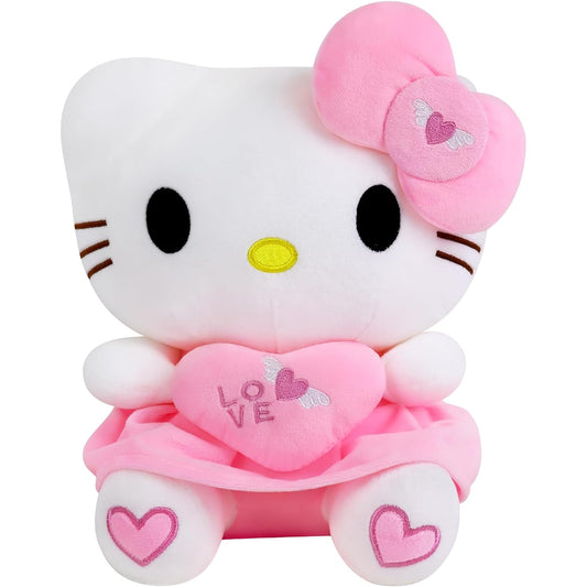 Vifcotlyp Kitty Plush Toy for Girls Stuffed Animals Squishy Mallow Cat with Heart Love Valentine's Day Gift for Kids and Girlfriends
