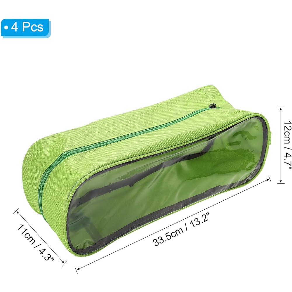 PATIKIL Golf Shoe Bag 4 Pieces Portable Sports Shoe Organizer Bag with Breathable Zipper Shoe Bag for Sports Gym Travel Green