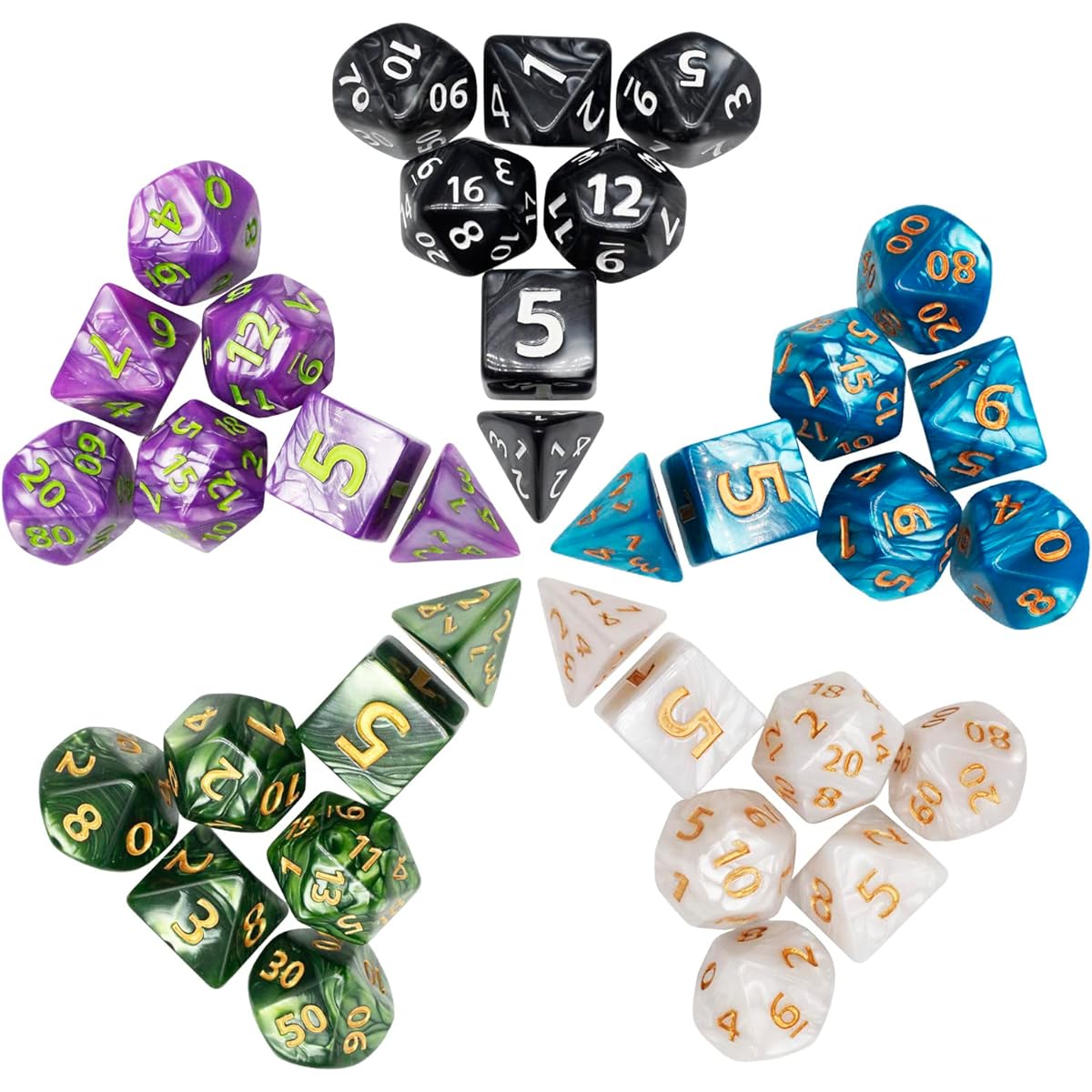 DND Dice Set 25mm 7 Pieces Giant Titan Polyhedral Dice Set for D&D Dungeons & Dragons DND RPG MTG Table Games