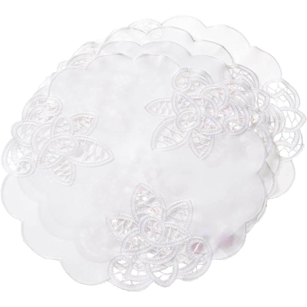 Decorative Betenburg Cutwork Embroidery Design 16" Round VL-BETENBERG-80546-WH-B
