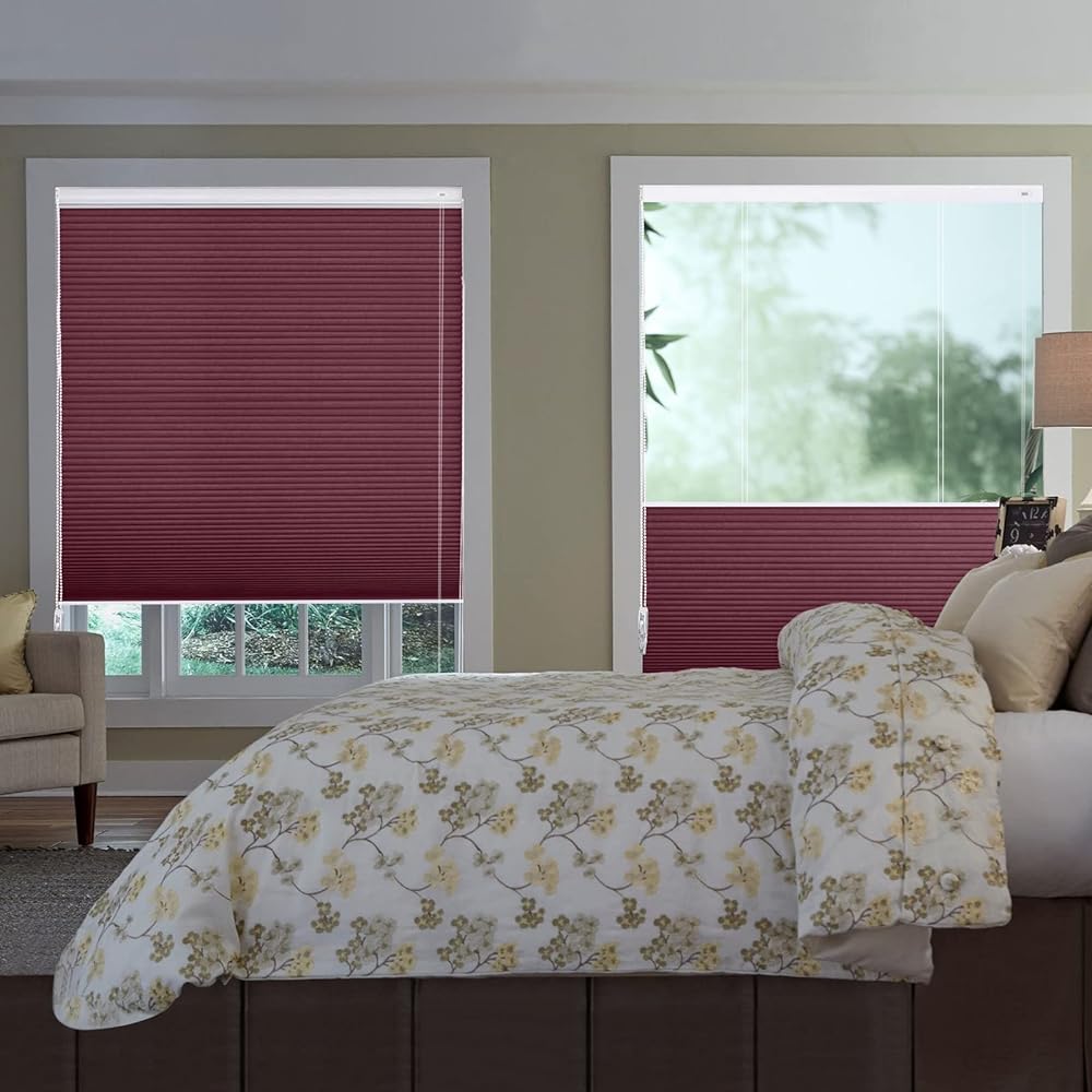 Didoya Honeycomb Screen, Two-Way Type, Custom Roll Screen, Class 1 Shading, Heat Shielding, Dimming, Soundproofing, UV Protection, Water Repellent, Energy Saving, Easy to Install, Width 70cm, Length 180cm, Red