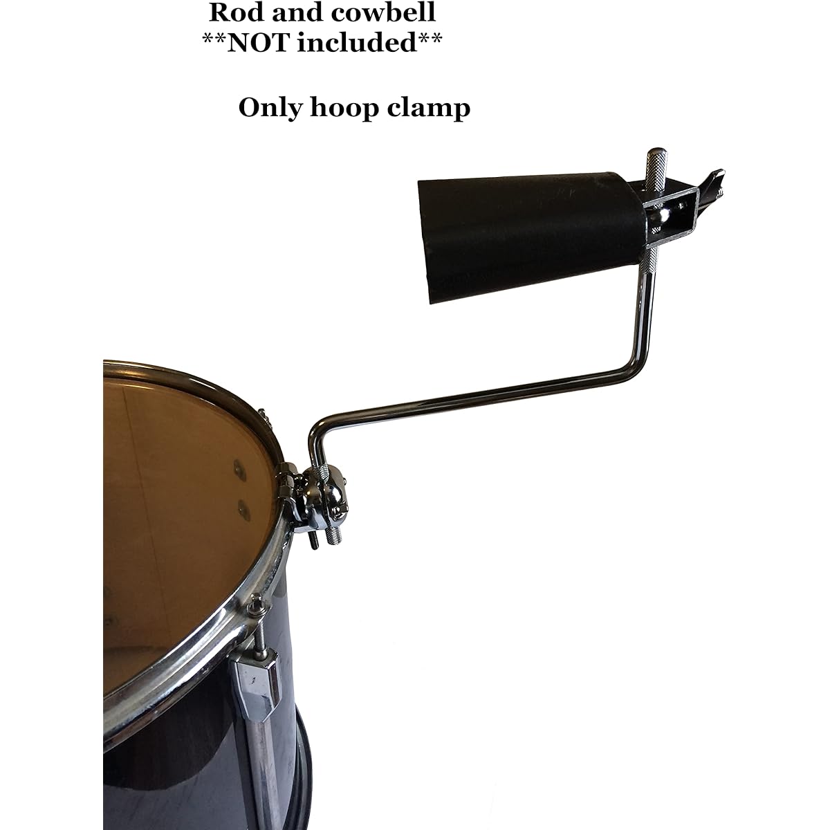 Cowbell Mount Bracket - Tom Hoop Clamp for Cowbell Jam Block Tambourine Splash Cymbal