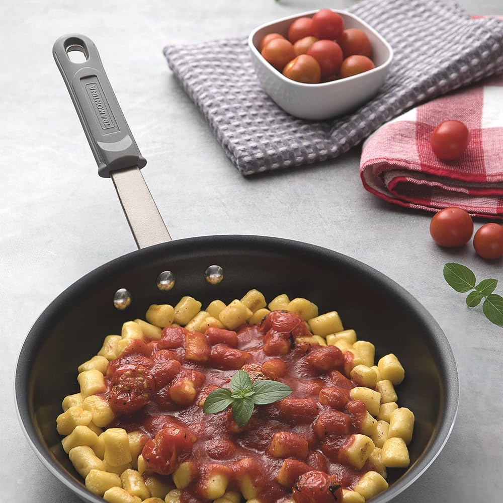 Tramontina Professional Non-Stick Frying Pan 30cm Heavy Duty Reinforced Aluminum Fluorine Coated Rubber Handle Lightweight Dishwasher Safe Gas Fire Only Respect for the Aged Day Housewarming Gift Made in Brazil 20890/030 TRAMONTINA