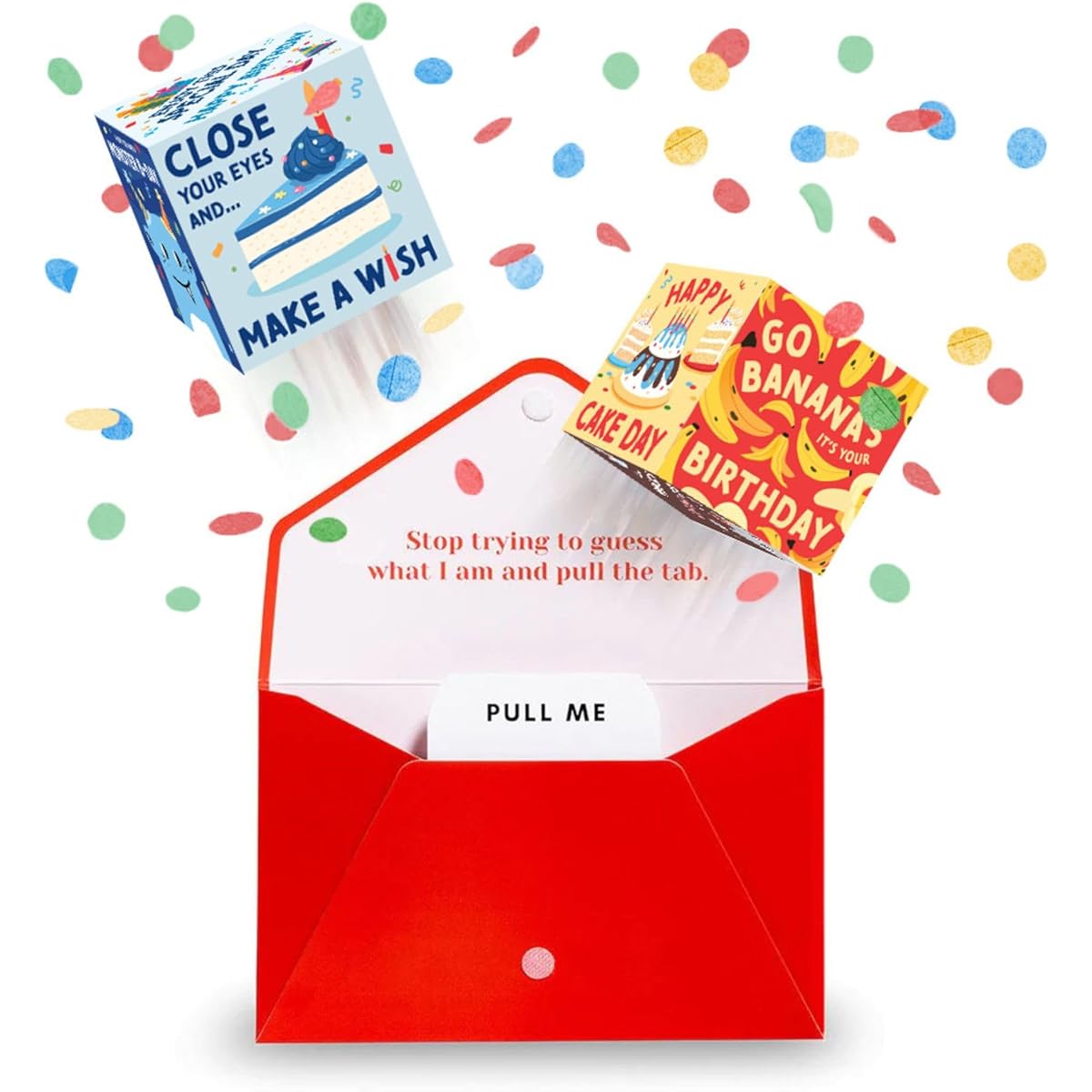 Make It Mine PopBox™ Original Kids Birthday Confetti Popping Cards - Surprise Kids Greeting Card with 2 Photo Cubes Unique Gift Exploding Confetti Cards for Kids