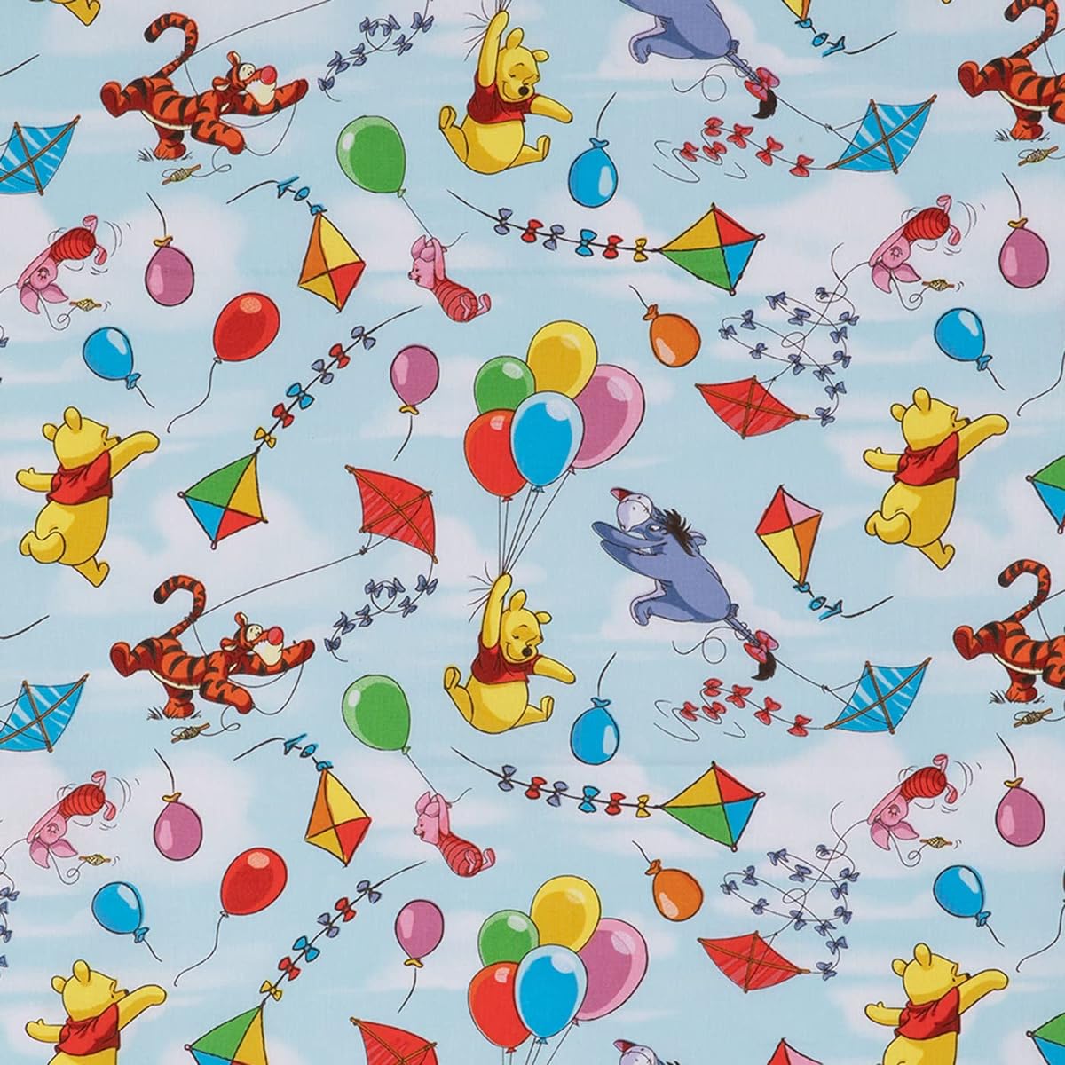 Hobby Lobby Winnie the Pooh Balloon & Kite Cotton Calico 1 Yard Piece