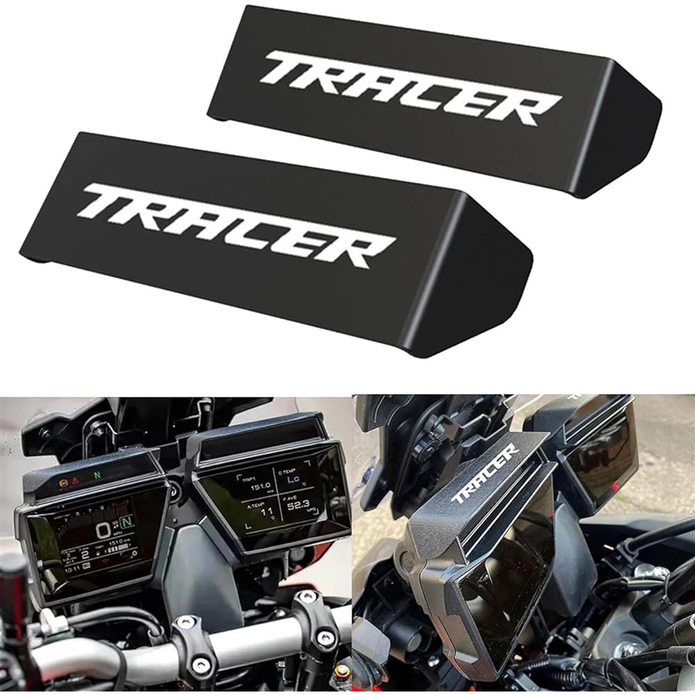Sag Trace9GT Motorcycle Instrument Hat Sun Meter Cover Guard TFT Peak Guard Sun Visor with Yamaha Trace 9 GT 2021 2022 2023 Sun Visor Instrument Hat (Size : Black)