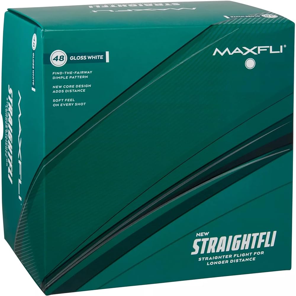 Maxfli 2023 Straightfli Gloss White Golf Balls 2023 Model - 48 Pack 4 Dozen 48 Pieces