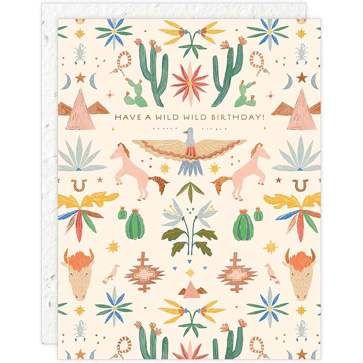 Legacy Western Toile Tan 5.5 x 4.25 Paper Birthday Greeting Seed Card