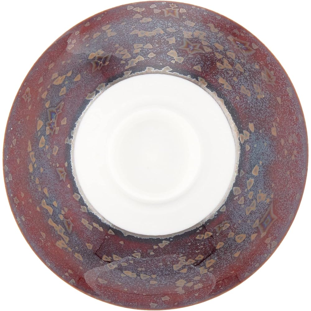 Kyoto ware Kiyomizu ware pottery kiln cup red iris KTA858