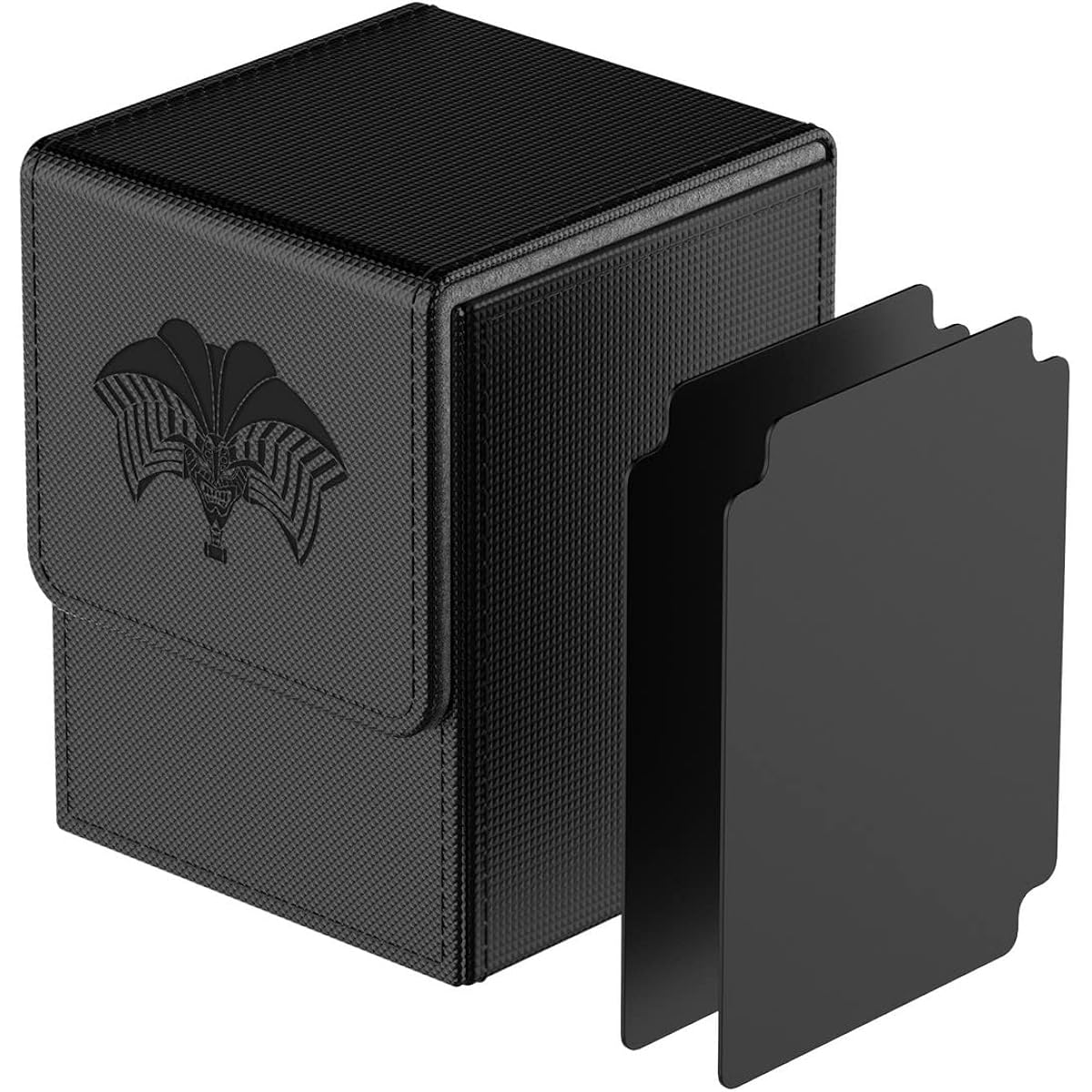 Bheddi Card Deck Box YGO Card Compatible Card Holder Case 1 Holder with 2 Dividers Large Size Fits 110 Cards (Exodia-Black)