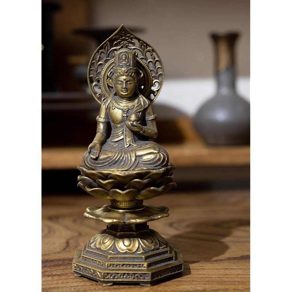 Buddha statue Kokuzo Bodhisattva 15cm (old gold finish) Buddhist sculptor: Hideun Makita Original model ___ (born in the Year of the Ox and the Tiger) Zodiac Guardian Principal Image Takaoka Copperware