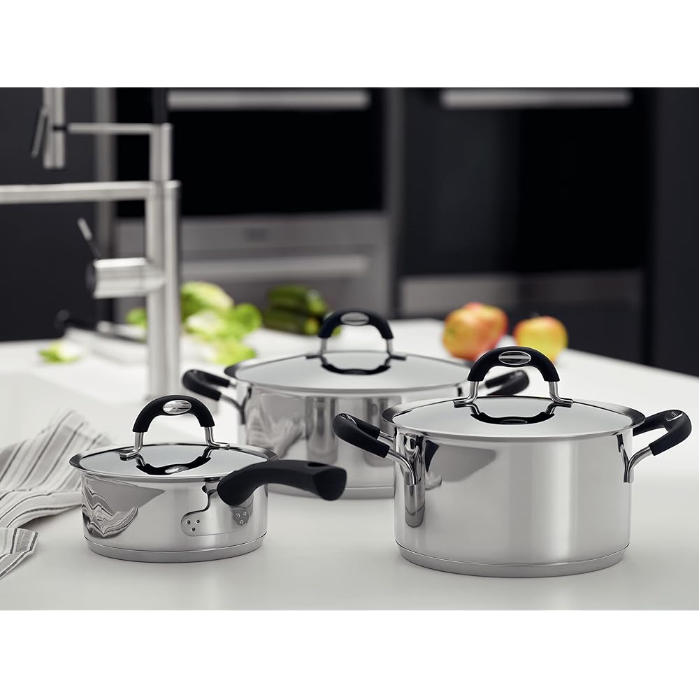 Tramontina Two-handed Pot (Casserole) Duo Silicone 20cm 18-10 Stainless Steel Dishwasher Safe Gas IH Compatible Made in Brazil 62483/200 TRAMONTINA