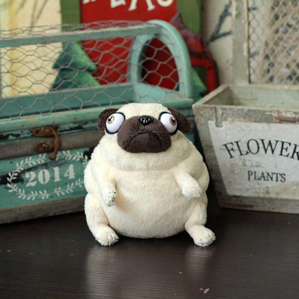 TOGAULA Stuffed Animal Simulation Dog Funny Ugly Cute Pug Pug Dog Doll Pig Doll Funny Dog Plush Toy