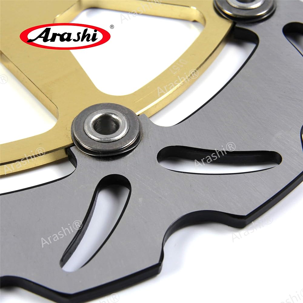 Arashi Front Brake Disc Rotor Compatible with Suzuki GSXR600 GSX-R600 1997-2003 / GSXR750 GSX-R750 1996-2003 / GSXR1000 GSX-R1000 2001 2002 / GSX1400 2002-2007 Motorcycle Replacement Accessories Gold