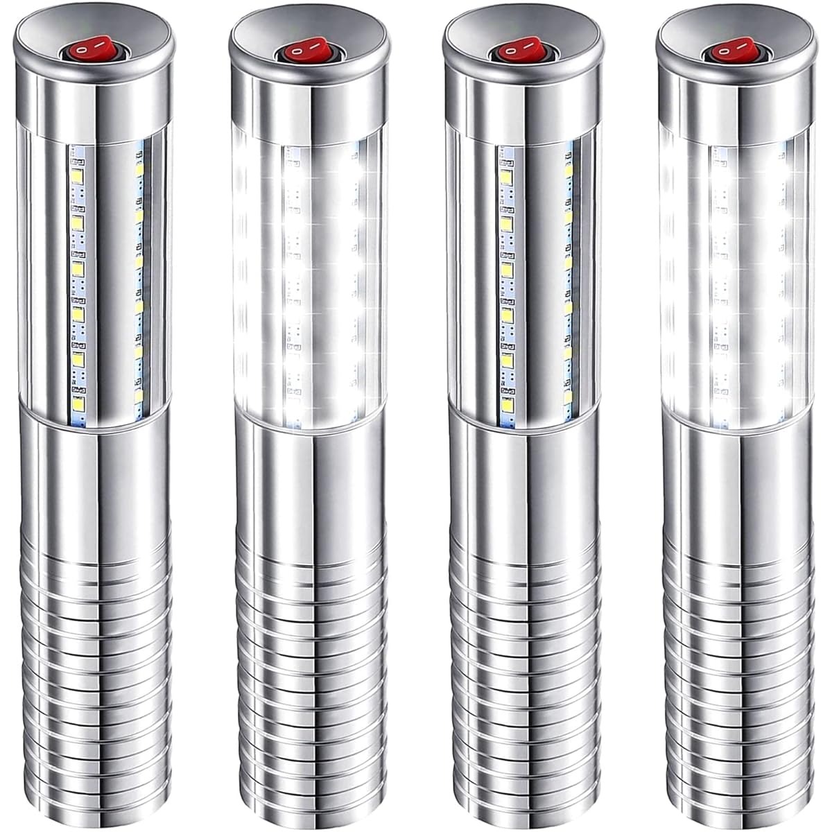 Aprjv 4pcs LED Strobe Baton Light Bottle Service Light Up Stick Rechargeable Champagne Bottle Handheld LED for Stage Nightclub Wedding Party Concert Event Bar White