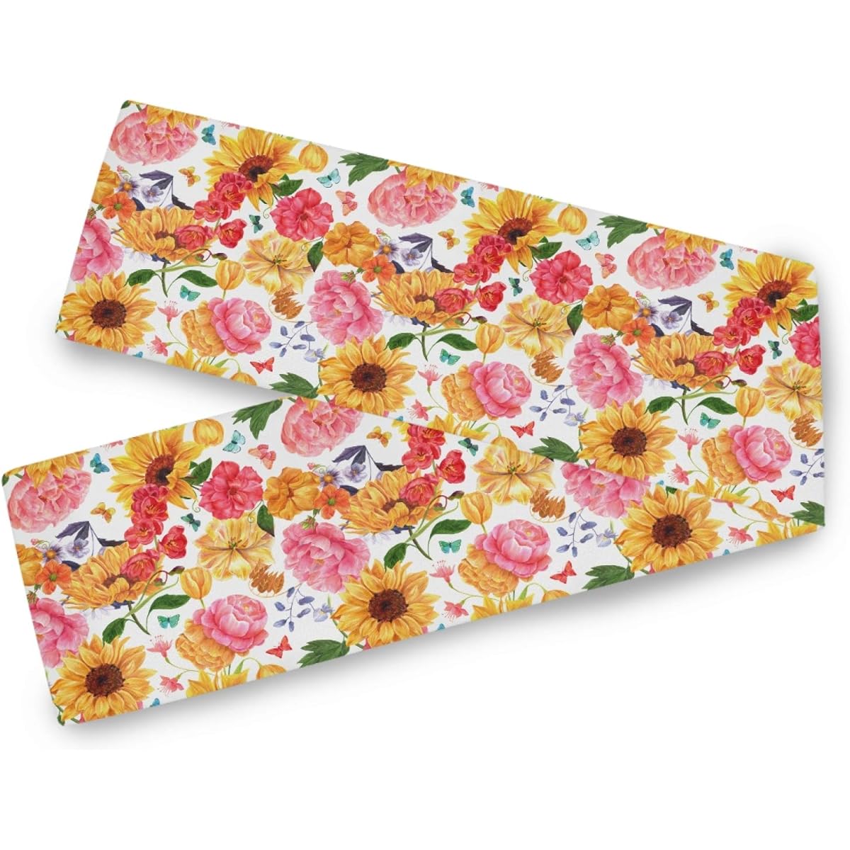 Spring Sunflowers Table Runner 13 x 70 Inch Summer Floral Table Runner Reusable Durable Everyday Use Machine Washable Double Sided Kitchen Spring Summer Home Party Holiday Decoration