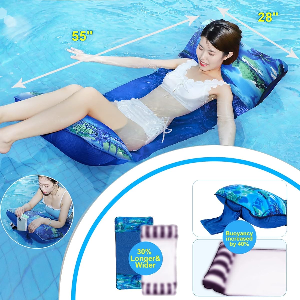 Ninonly Float Ring, Adult Float, for Water Play, Cute, for Swimming Pools, Summer Vacation 316