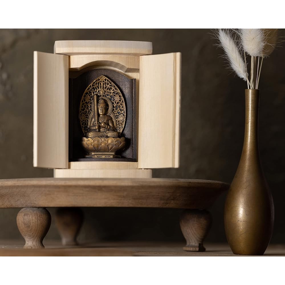 Zeku Kokuzo Bodhisattva Buddha statue with Zushi (gold antique finish) Teikakuyama Jujuin prayer _ Born in the Year of the Ox and the Tiger Twelve Zodiac Amulet Principal Image Zodiac (T00254-B