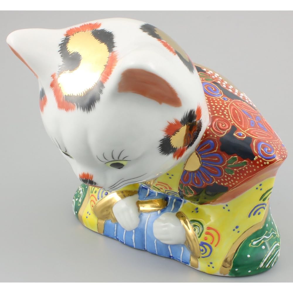 Kutani Ware Bow Fukusuke Cat No. 6 Sheng A-0057