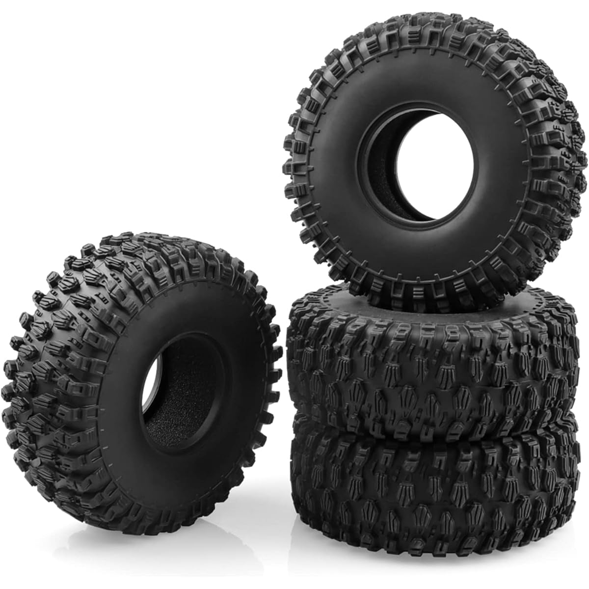 AIMROCK Set of 4 2.2 RC Rock Crawler Tires Rubber Tire Set for 1/10 Axial Wraith Capra 4WS RBX10 Ryft 4WD Redcat Everest-10 RC Buggy Crawler