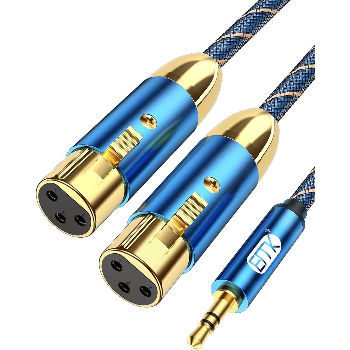 EMK XLR to 3.5mm Splitter Cable (3.5mm Male/2XLR Female, 10ft/3m)