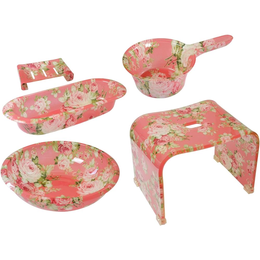 Royal Arden Bath Chair Bath Chair Acrylic Floral Rose Capri Rose Pink 34×24×25.5cm 58664