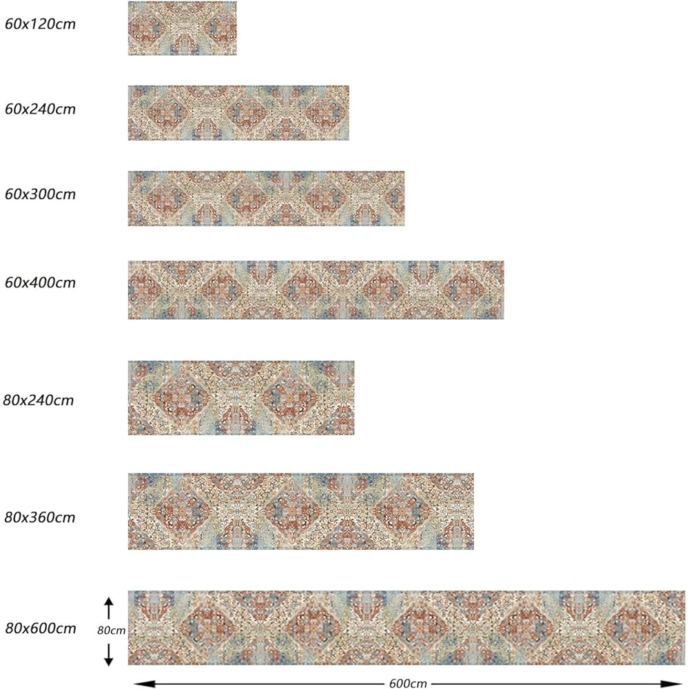 WL&ALLEN Corridor Mat Carefully Selected Fabric [Pattern 8 /80*600] Thickness Approx. 6mm Carpet Pet Mat Stylish Pattern Anti-Slip Corridor Mat Kitchen Mat Soundproofing Mat Entrance Mat Rug