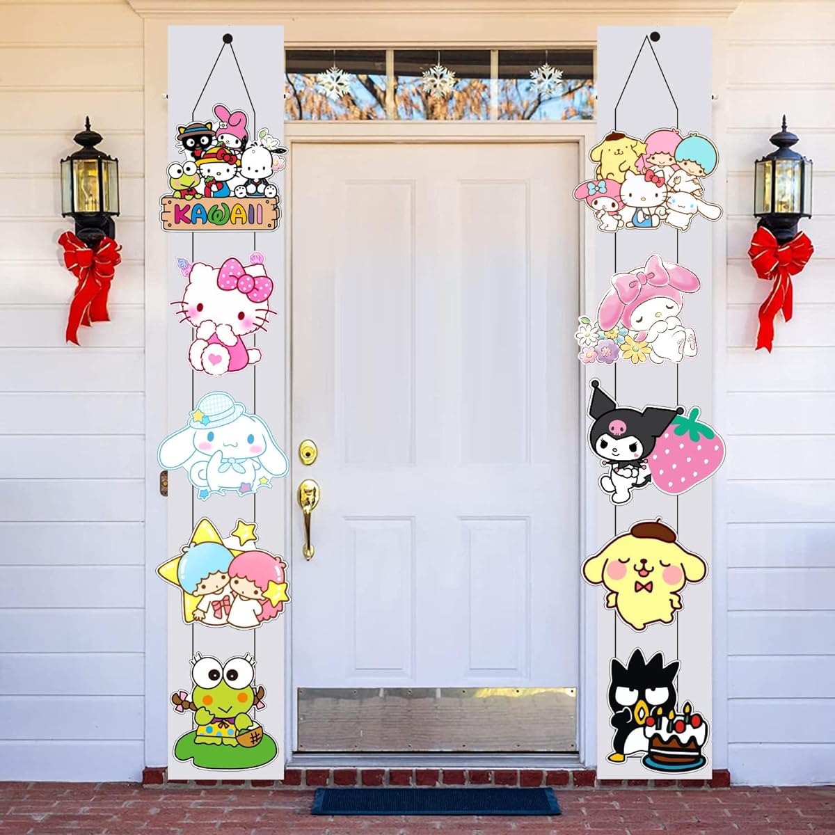 Kitty Friends Porch Sign Door Hanging Banner Kitty Friends Birthday Party Supplies Kids Birthday Decorations