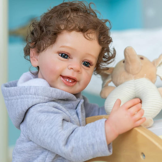 55CM Boy Reborn Doll Full Body Soft Silicone Reborn Doll 22 Inch Waterproof Real Touch Newborn Doll Birthday Gift Kids Playmate Bath Toy