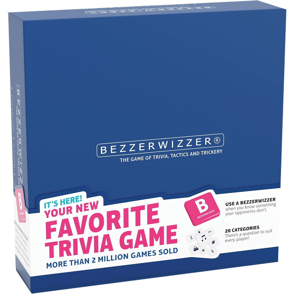 Bezzerwizzer Original Party Game Fun Trivia Game Fast Paced Twirl Swapping Strategy Game for Adults and Teens Ages 14+ 2-12 Players Average Play Time 45 Minutes Made by Bezzerwizzer