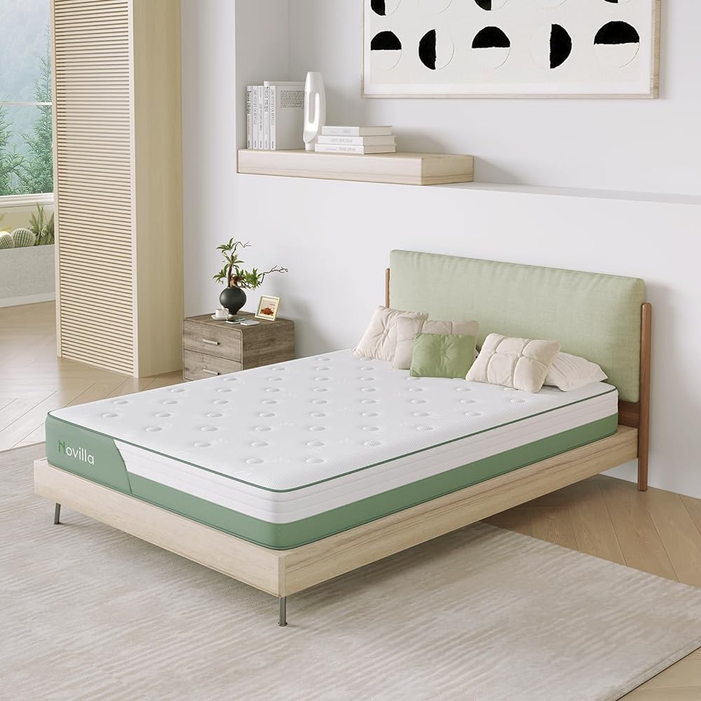 Novilla Mattress, Semi-Double Pocket Coil, Extra Thick, 7.9 inches (20 cm), 3 Zones, 8 Layer Structure, 520 Coils, Slightly Hard, Constant Temperature Gel Memory Foam, Breathable, Vibration Isolation,
